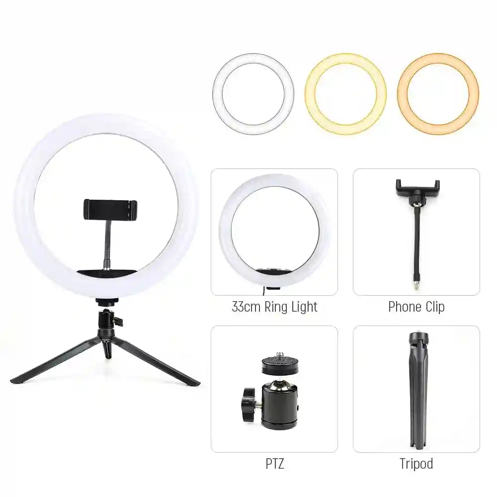 LED Ring Light with Tripod Stand for Pro Content Creation | Tidesmit 33CM Kit 2 Tidesmit