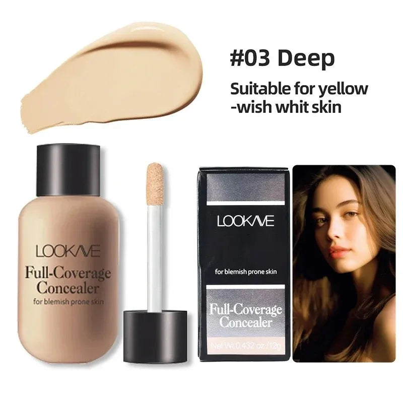 Tidesmit full cover liquid concealer for dark circles showing moisturizing cream texture and waterproof finish
