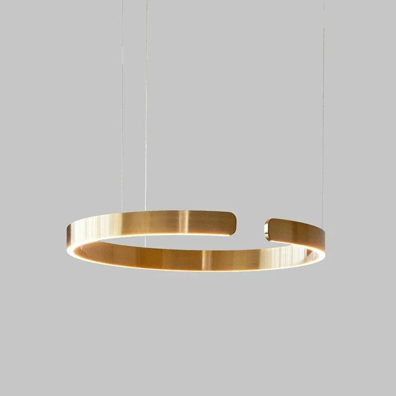 Modern LED Ring Chandelier Pendant Light - Gold & Black Finish Tidesmit