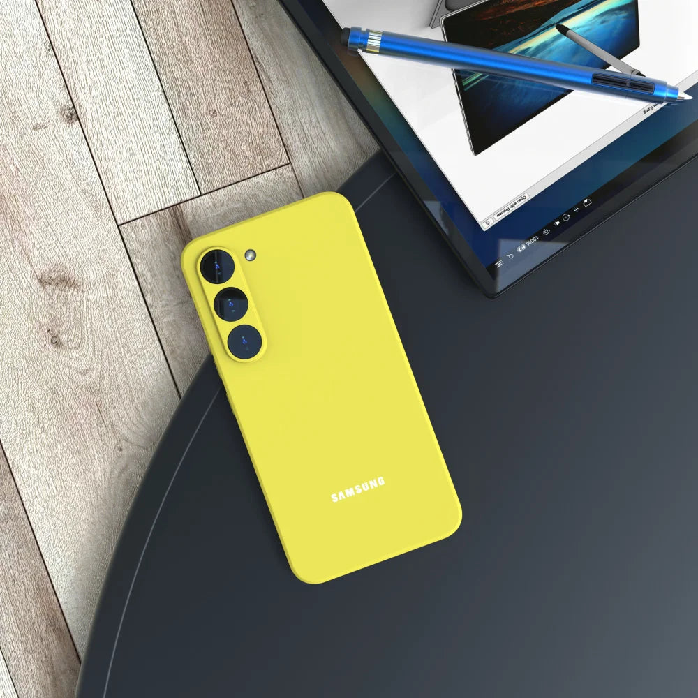 Samsung Galaxy S25 FE Liquid Silicone Case – Shock-Absorbing Drop Protection Yellow Tidesmit