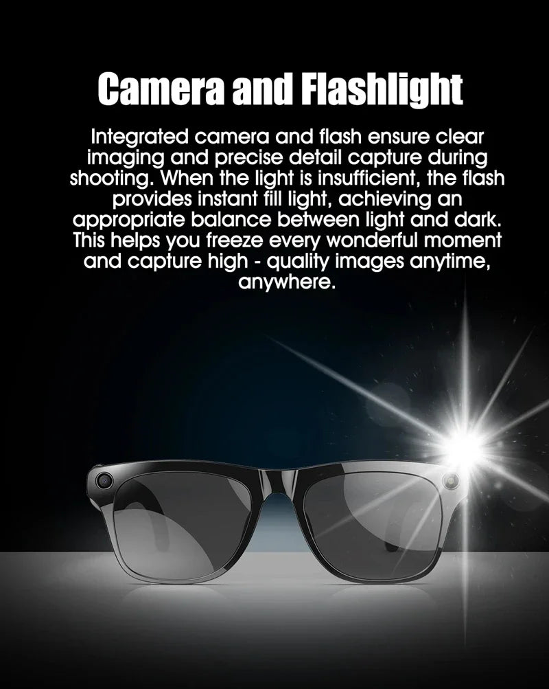 Tidesmit Smart Glasses with AI GPT Camera, Bluetooth Audio & Translator Tidesmit