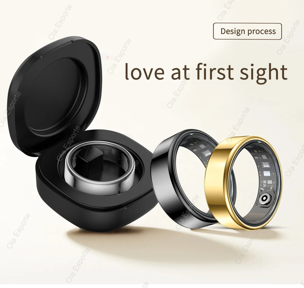 R09 Smart Ring Men Women with Charging Case,Heart Rate Blood Oxygen,Skin Temperature Monitor,5ATM Waterproof For Android iOS