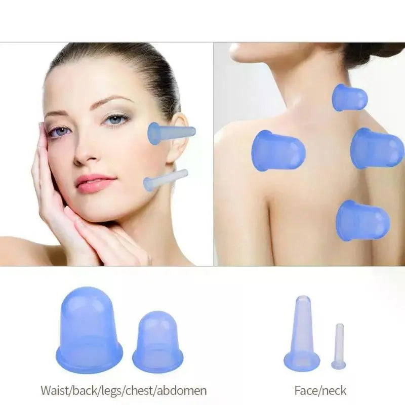 Silicone Vacuum Cupping Set for Facial Lift and Deep Tissue Recovery Back Massage Instrument Tidesmit