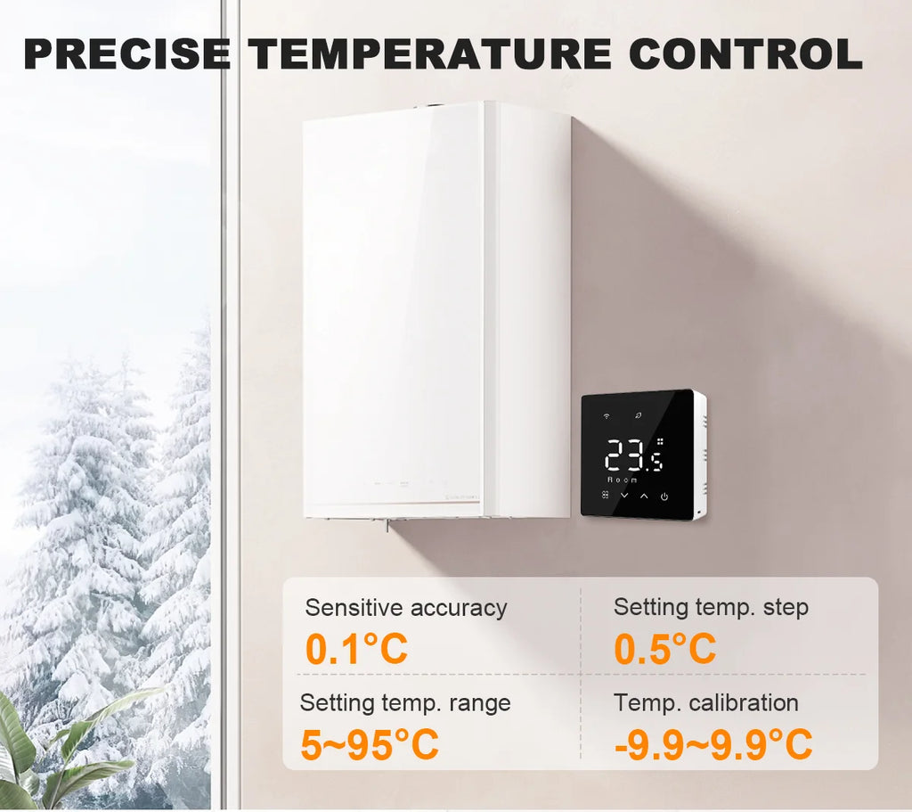 Tuya Smart Thermostat Water Gas Boiler WiFi ZigbeeBattery Wireless Floor Heating Temperature Remote Controller Google Home Alexa