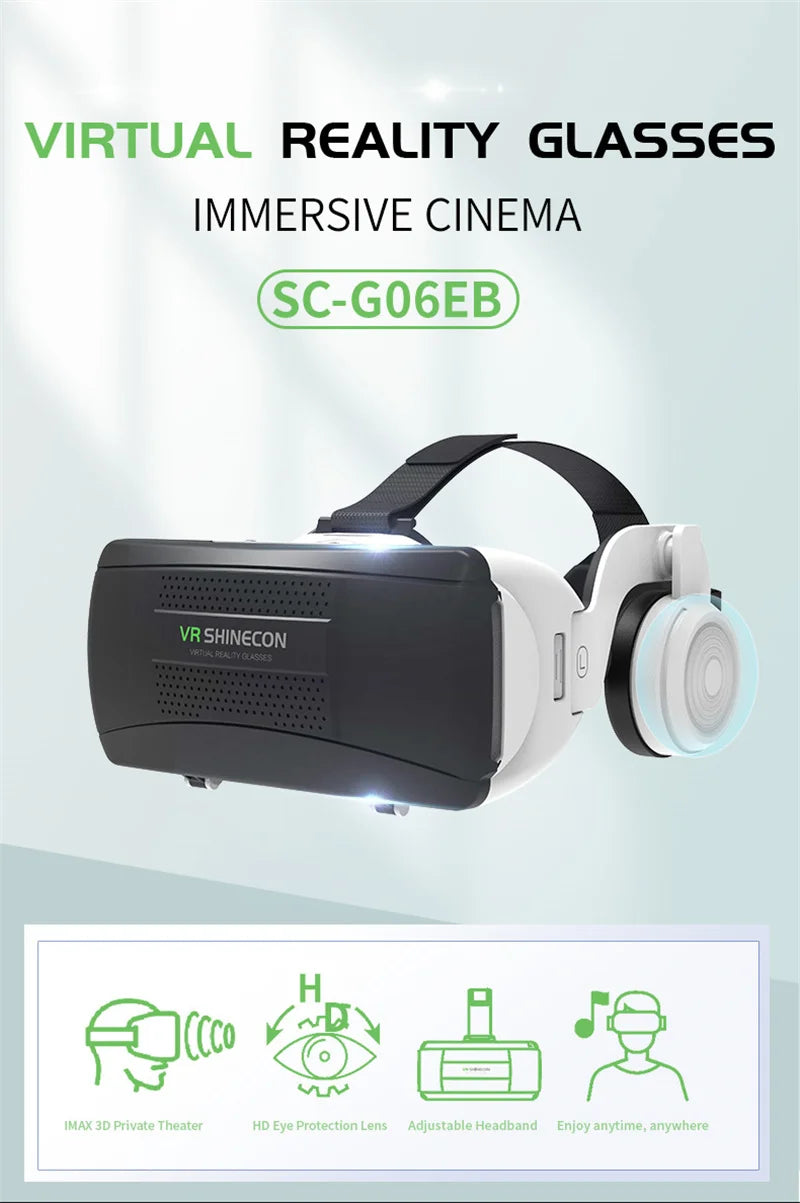 VR Headset for Smartphones - G06EB Immersive 3D Smart Glasses Tidesmit