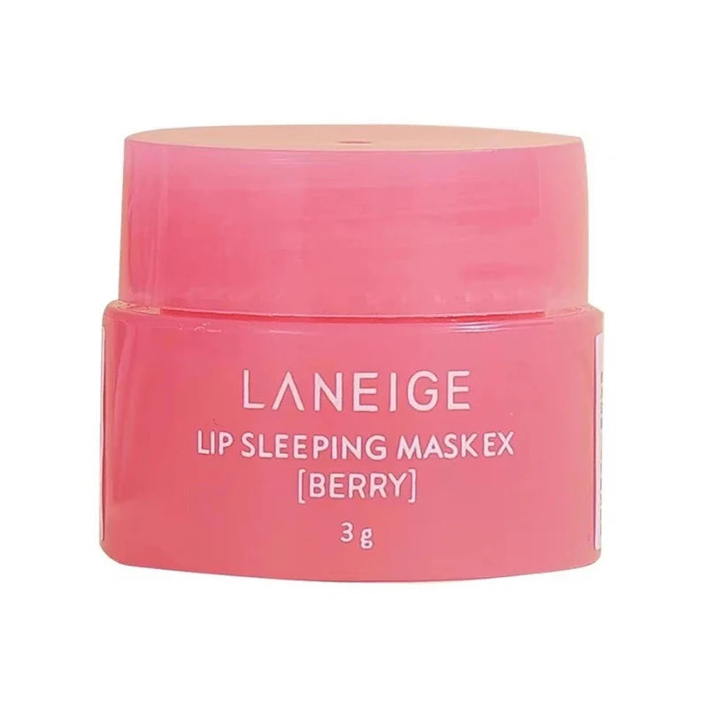 Laneige Lip Sleeping Mask EX Berry: 3g pink moisturizing lip treatment balm in a compact glossy jar for lip care.