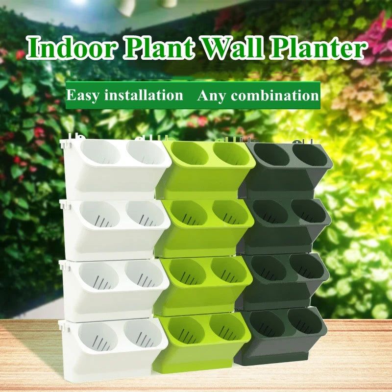 Plant Wall Flowerpot Modular Vertical Greening Basin Stackable Combination Wall Hanging Planter Flower Pots Garden Decoration