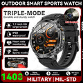 LIGE TANK Ultra Military Smart Watch 1400mAh Battery 10ATM Waterproof Heart Rate LED Flashlight Sports Bracelet Men Smartwatch