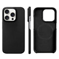 iPhone 16 Pro Max Genuine Leather Case | Slim Shock-Absorbing Cover Genuine Leather Black Tidesmit