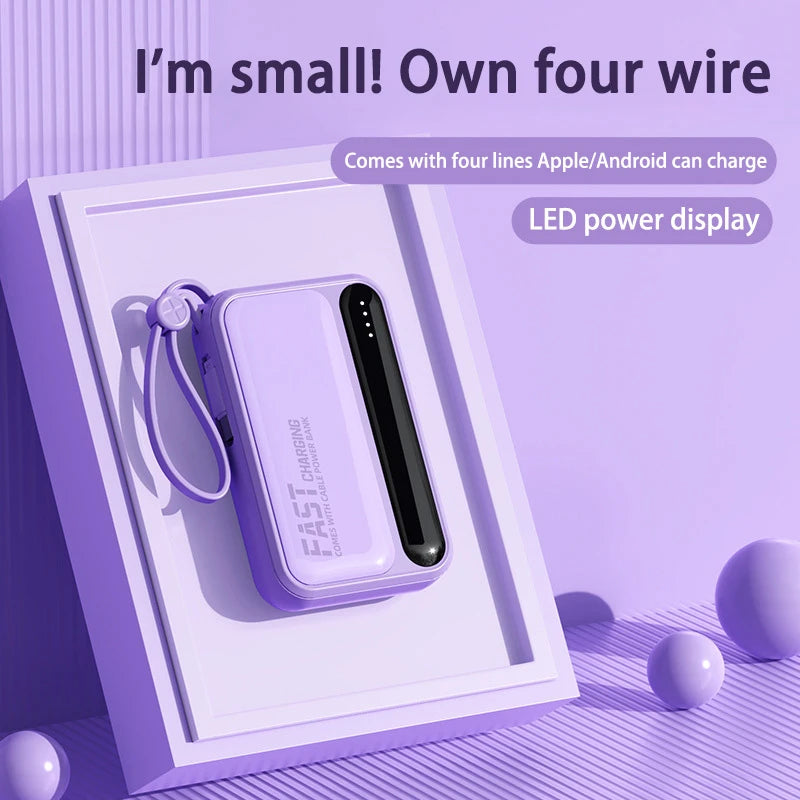 Portable Power Bank with Built-in Cables - Fast Charging 50000mAh Tidesmit