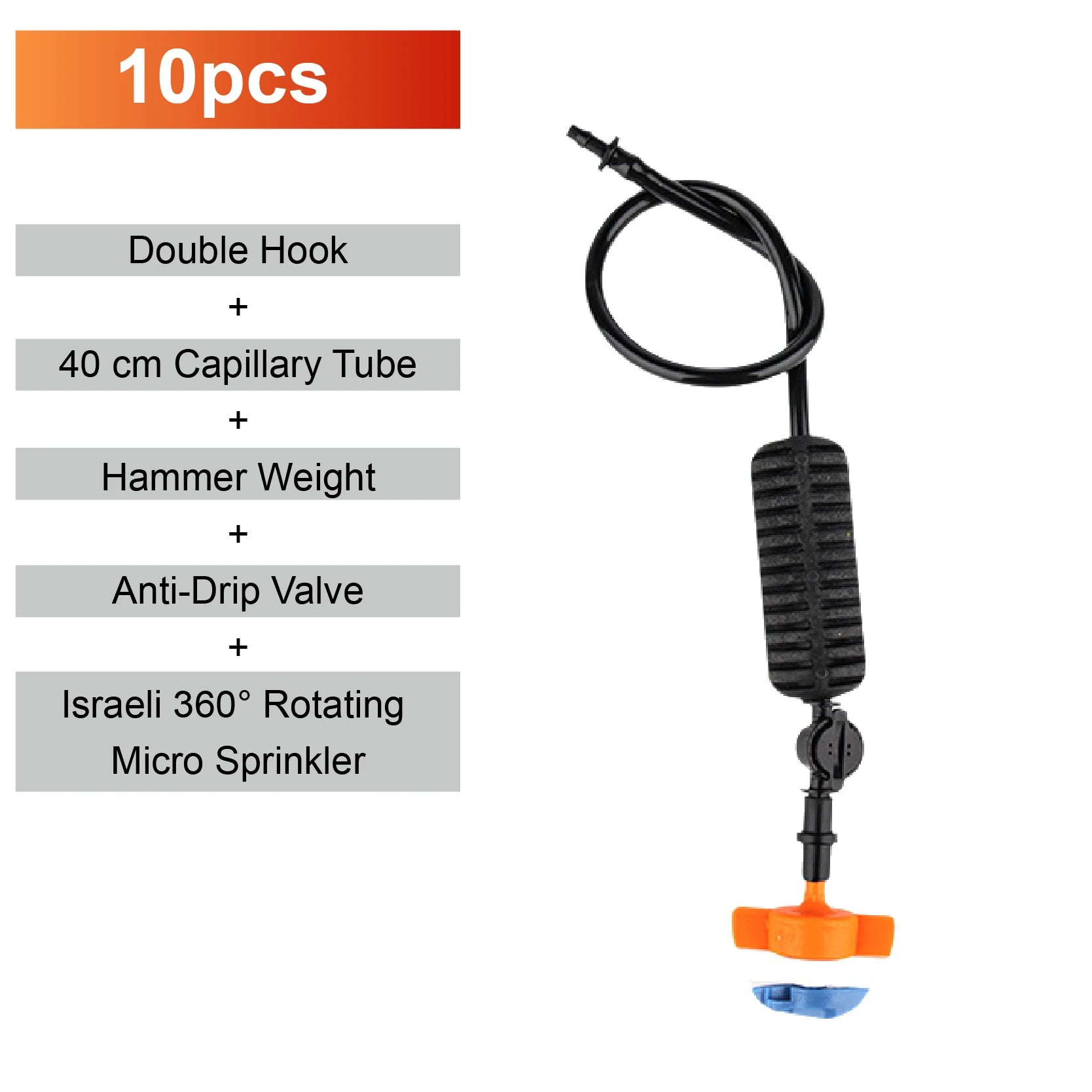360 Degree Rotating Irrigation Sprinkler Misting Nozzle Hanging Spray Greenhouse Cooling Dust Suppression System