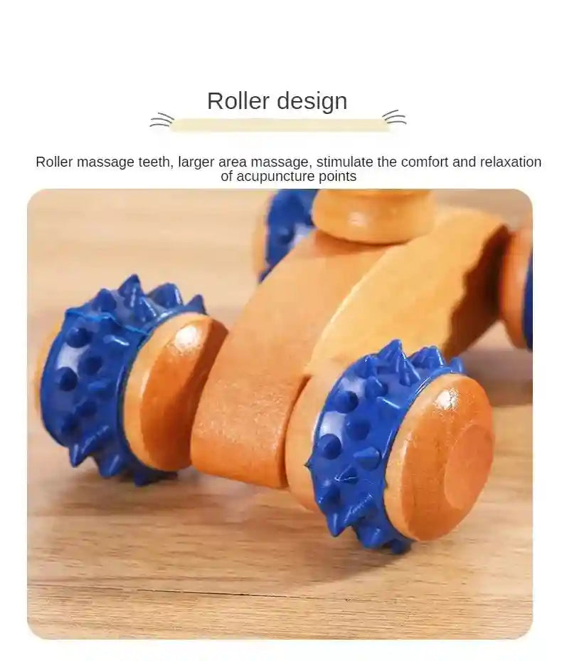 Wooden Massage Roller for Back & Neck Relief | Manual Deep Tissue Tool Massage Roller Tidesmit