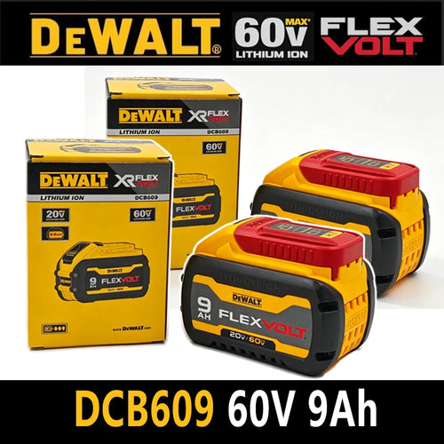 DEWALT FLEXVOLT 60V 9Ah battery pack set with two boxes and two battery packs