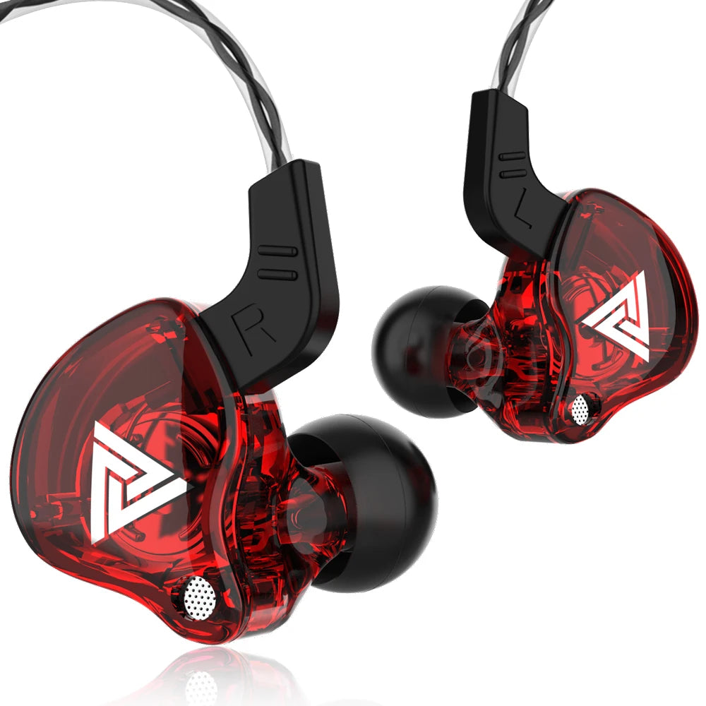 Wired In-Ear Earphones with HiFi Bass and Mic - AK6 Series AK6-Red Tidesmit