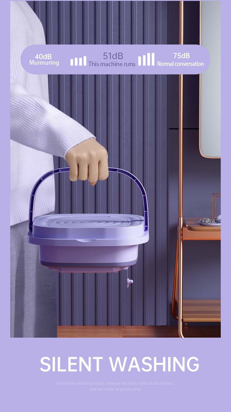 Tidesmit 8L foldable portable washing machine for socks and underwear featuring three modes and spinning dry function
