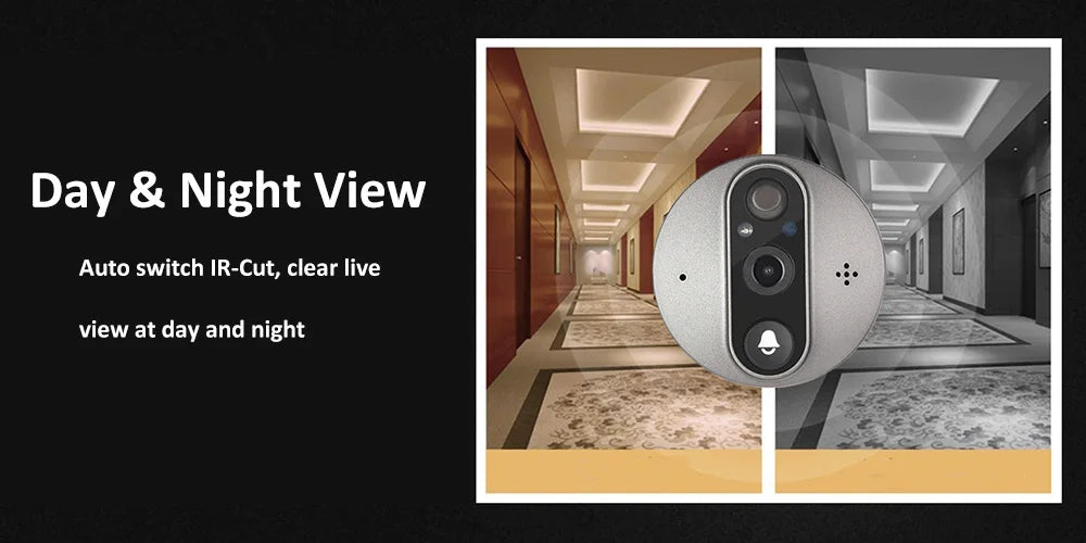 Yuezhe Tuya 3MP Peephole Smart WiFi Doorbell with Camera 4.3inch 1080P Eye 5000mAh PIR Motion Alarm Alexa Bell for Home
