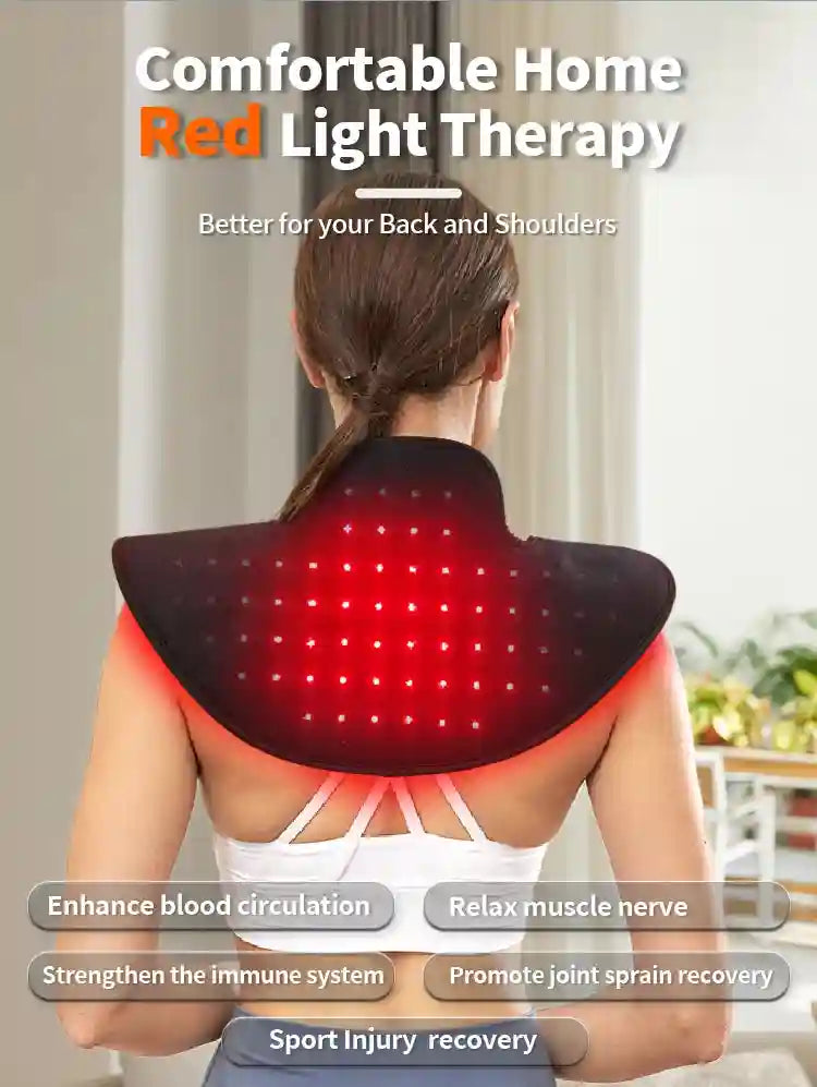 Electric Neck and Shoulder Massager with Infrared Heat - Natural Black Relaxation Treatment Tidesmit