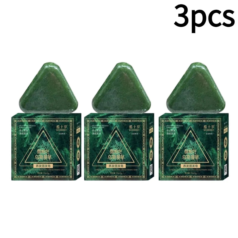 Usman Grass Shampoo Bar For Refreshing Clean Oil Control & Itching Natural Organic Soap Bar Fluffy Soothing Hair Follicles 1-5pc