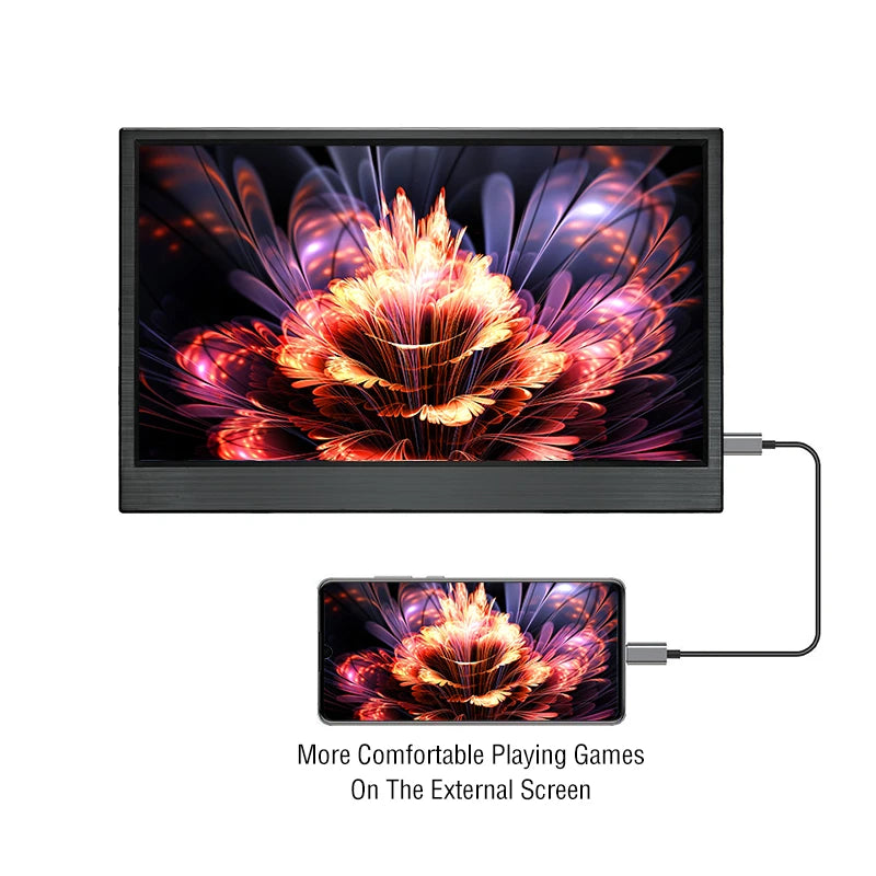 Anmite 15.6-Inch Portable Touch Monitor Non-touch Optional 1080P HDR 16:9 For XBox PS4 / 5 Switch Cell Phone PC Loptop Extensio