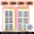 GROINNEYA Eyelashes Clusters 320 pcs Natural Eyelash extension Cluster Lashes Volume Mixed Tray Lashes Cluster Natural
