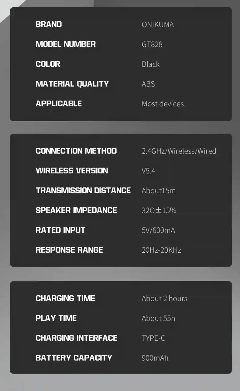 Tidesmit GT828 Wireless Gaming Headset with Low Latency Audio Tidesmit