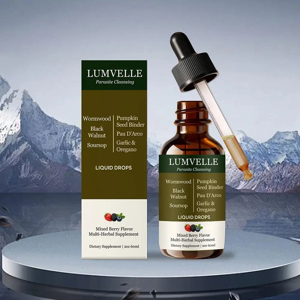Lumvelle Wild Harvested Wormwood Liquid Drops with 7 Plant Ingredients Gut Cleaning Support & Digestive Balance Daily Wellness