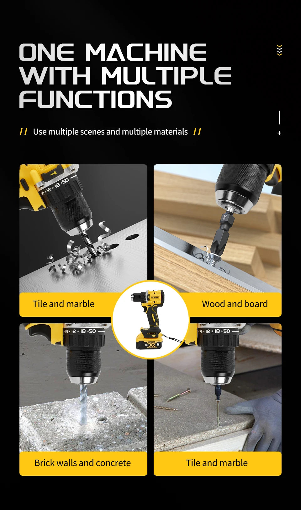 DeWalt DCD805 20V Brushless Chave De Fenda, Broca Compacta ou Ferramentas Driver Bateria Chave De Impacto, Ferramenta Elétrica