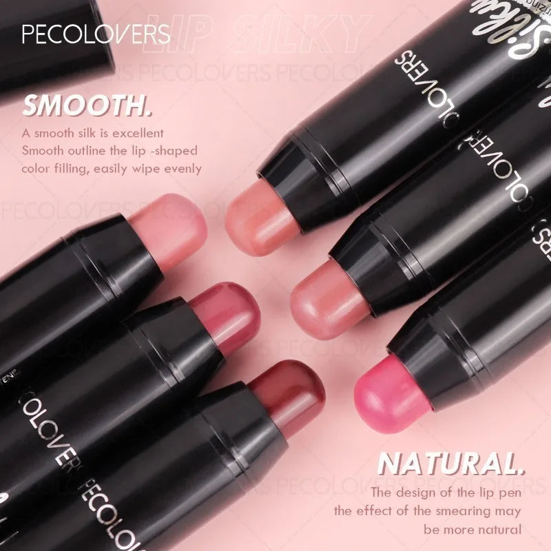 Multi-color moisturizing lipstick pens with a smooth, silky texture for precise lip contouring and natural color.