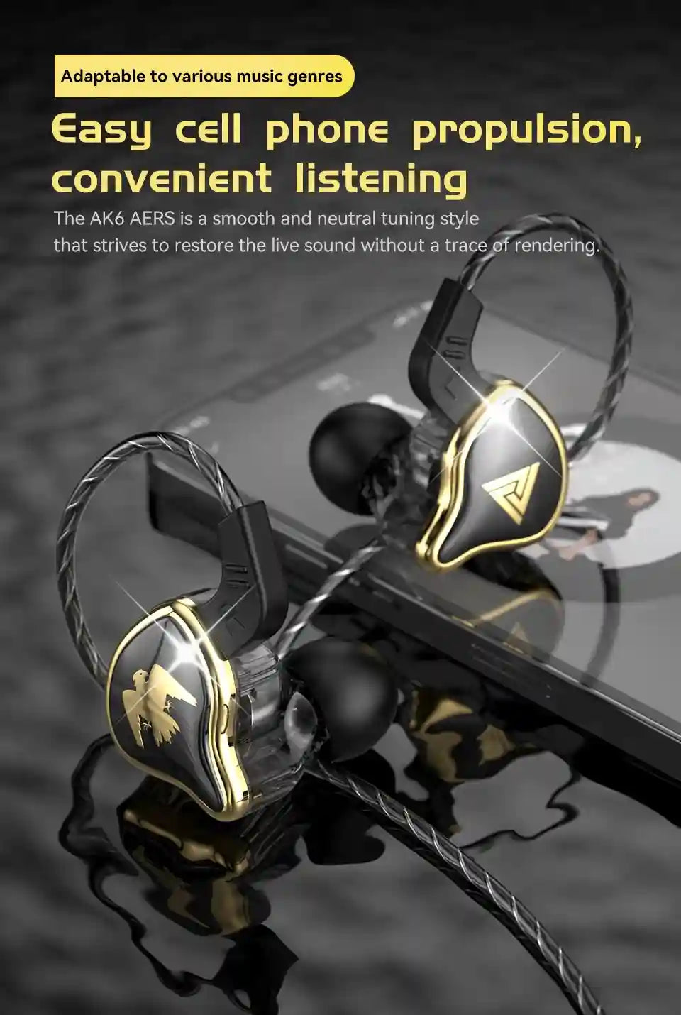 Wired In-Ear Noise Cancelling Headphones - HiFi Sport Audio Tidesmit Tidesmit