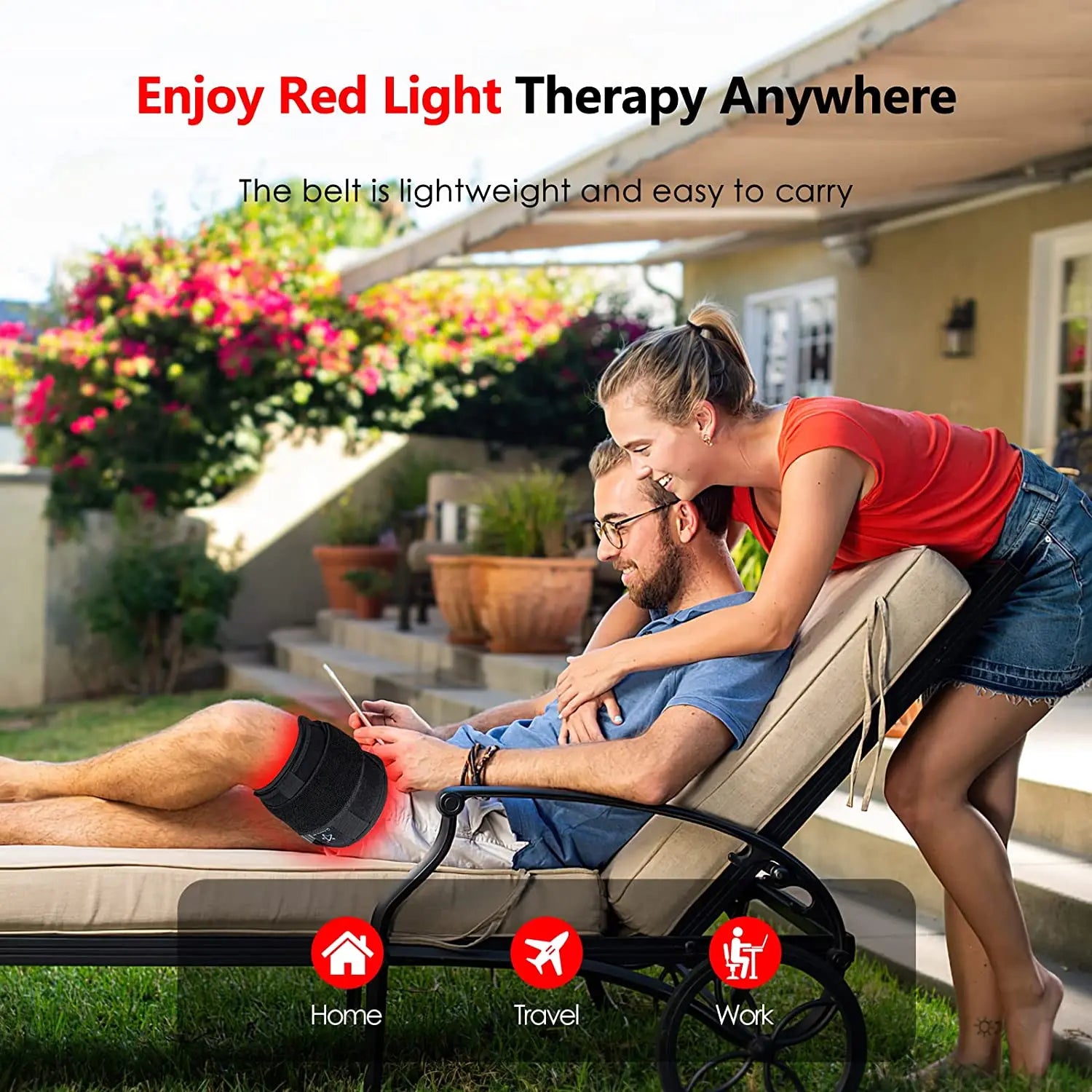 Red Light Therapy Belt for Lower Back Pain - Portable Muscle Relief Body Shaping Massage Equipment Tidesmit