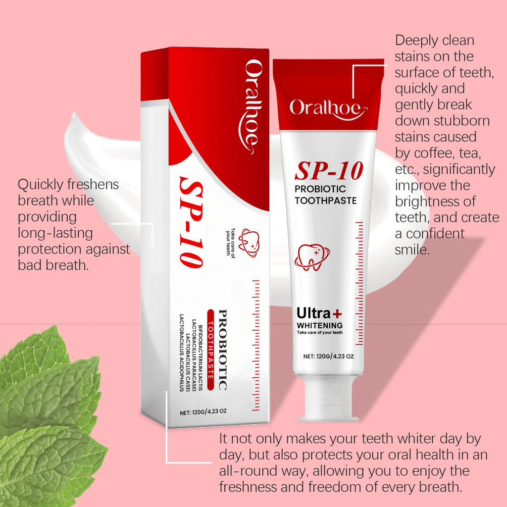Tidesmit Sp10 Probiotic Toothpaste for teeth whitening, plaque removal, and gum health support