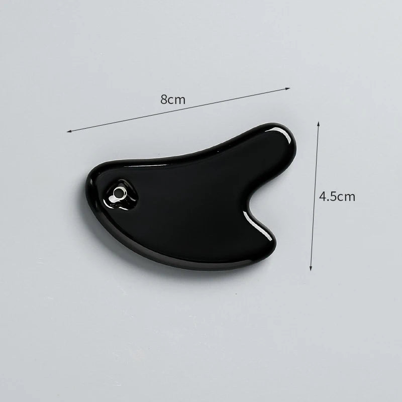 Ceramic Gua Sha Scraping Tool for Natural Lymphatic Drainage - Tidesmit Body Shaping Massage Equipment S Black Tidesmit