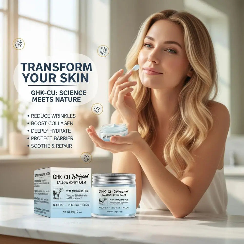1/2/3pcs Ghk-Cu Beef Tallow Honey Balm Repair Dry Skin Deep Hydration Nourish Non-Greasy Brightening Even Skin Whipped Tallow Ho