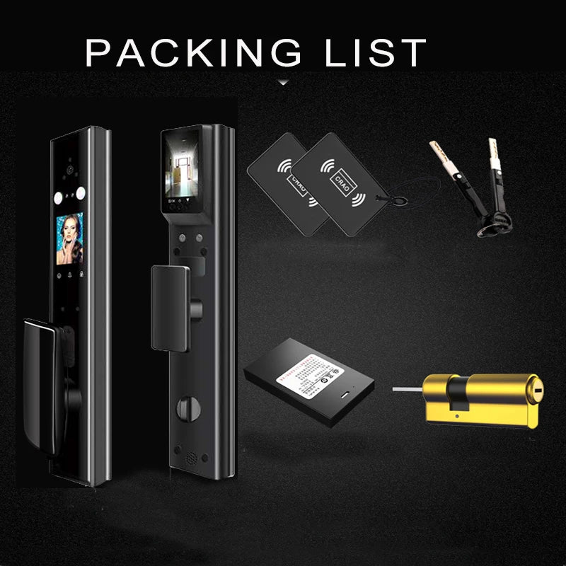 Intelligent Lock for Apartment Face and Palm Vein Recognition Smart Door Lock With Camera Cat Eye Fingerprint Door Lock