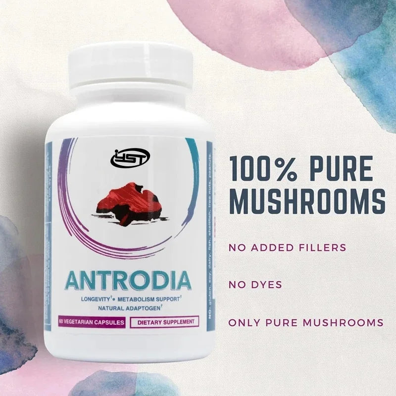 60 Capsules, Niu Zhangzhi Pure Mushroom Extract Supplement, Metabolic Support, Liver Function Support, Non Genetically Modified