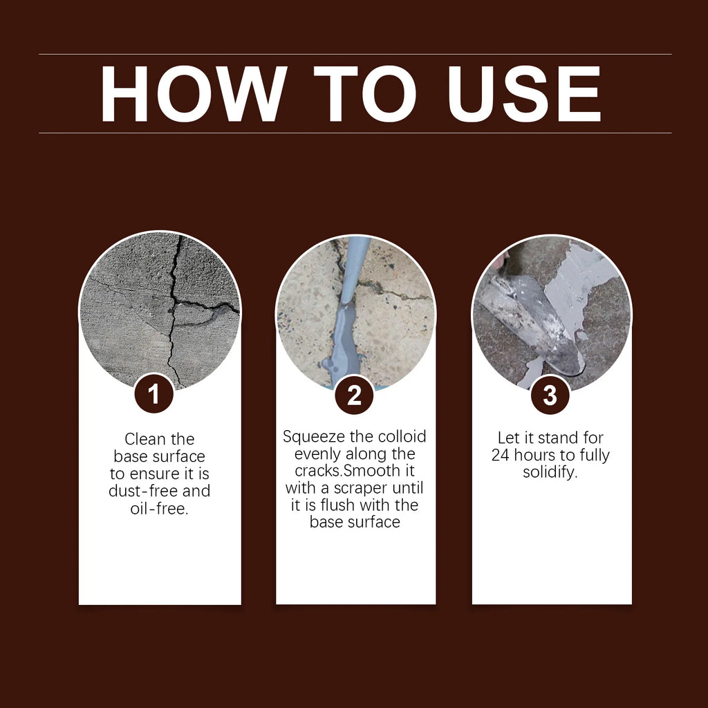 Concrete Crack Filler Self Leveling Sealant Driveway Repair Adhesive Masonry Gap Filler Waterproof Concrete Sealer Quick Dry