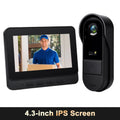 Podofo 4.3in Two-way Intercom Doorbell with 64G Card HD Night Vision IPS Screen Waterproof Visual Doorbell Home Security Video