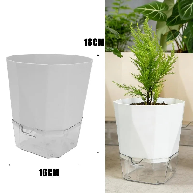 Self Watering Plants Pots Lazy Hydroponic Flower Preventing Drought Flowerpot with Injection Hole Indoor Outdoor Garden Supplies