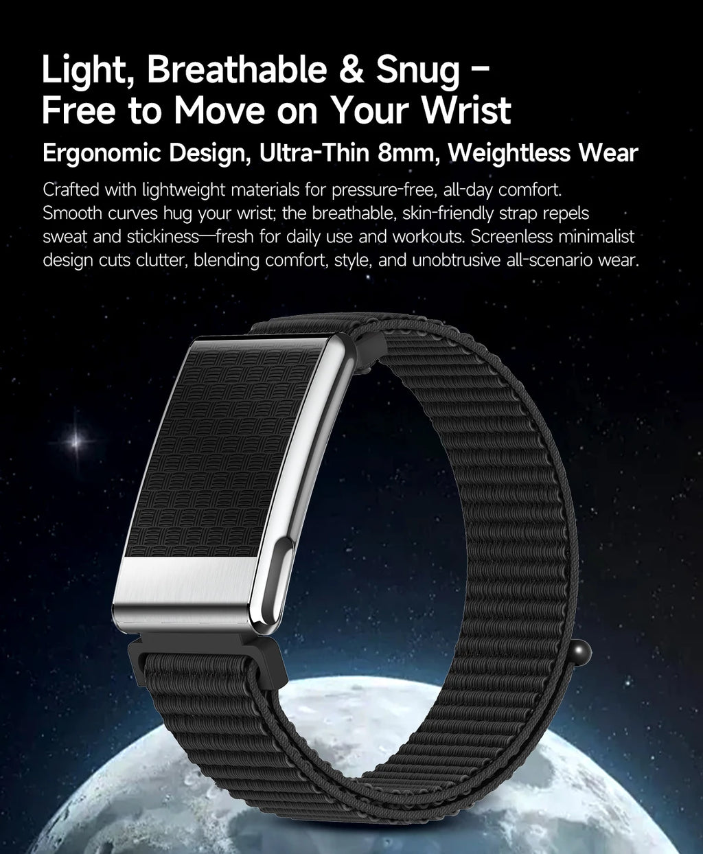 Best E900 Screenless Smart Bracelet for Women  IP68 Waterproof Heart Rate Sleep Health Monitoring Menstrual Tracking Smartwatch