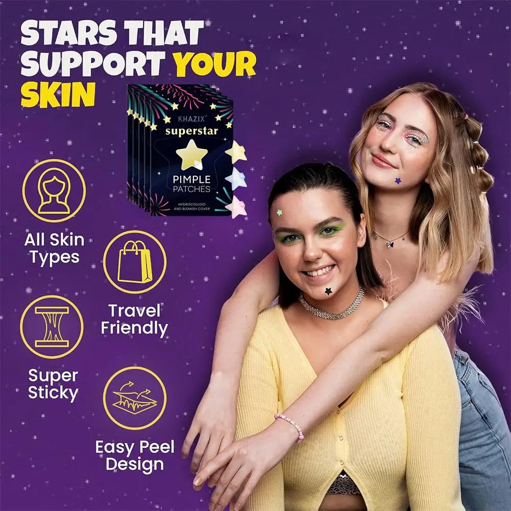 240/280pcs Star-shaped Hydrocolloid Acne Sticker, Various Colors, White, Day Black, Blue, Night Purple, And Yellow, Pink, J0R0