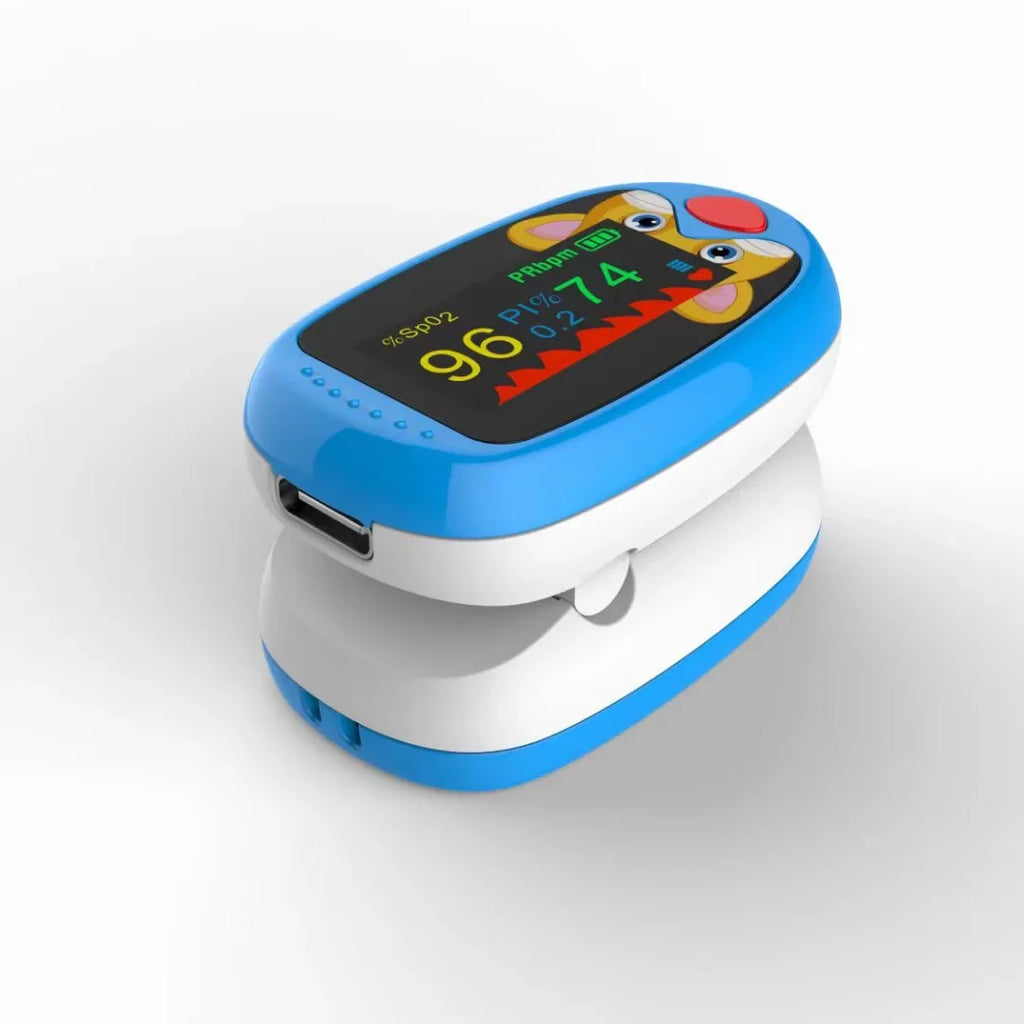 USB Pediatric Oximeter Finger Blood Oxygen Monitor for Children Pulse Oximeter OLED Digital Oximetro Home Medical Thermometer