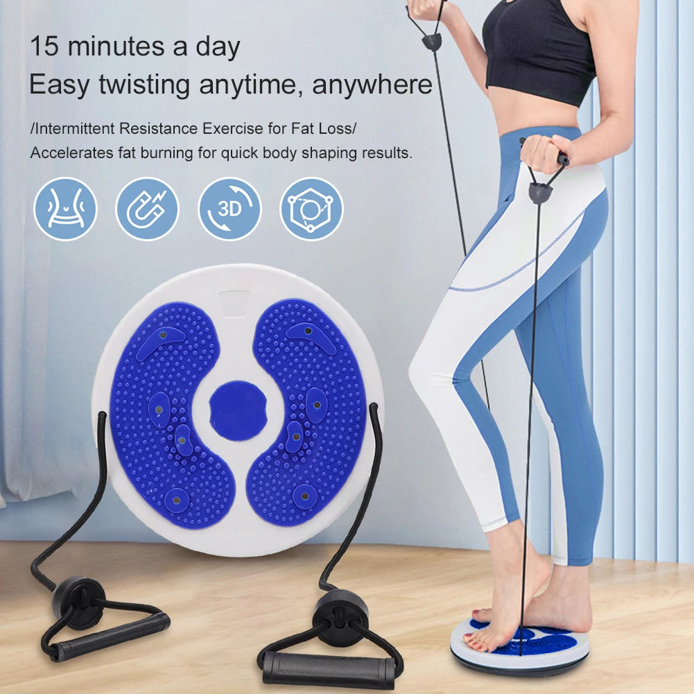 Waist Twisting Disc with Resistance Bands & Magnetic Foot Massage Body Shaping Massage Equipment Tidesmit