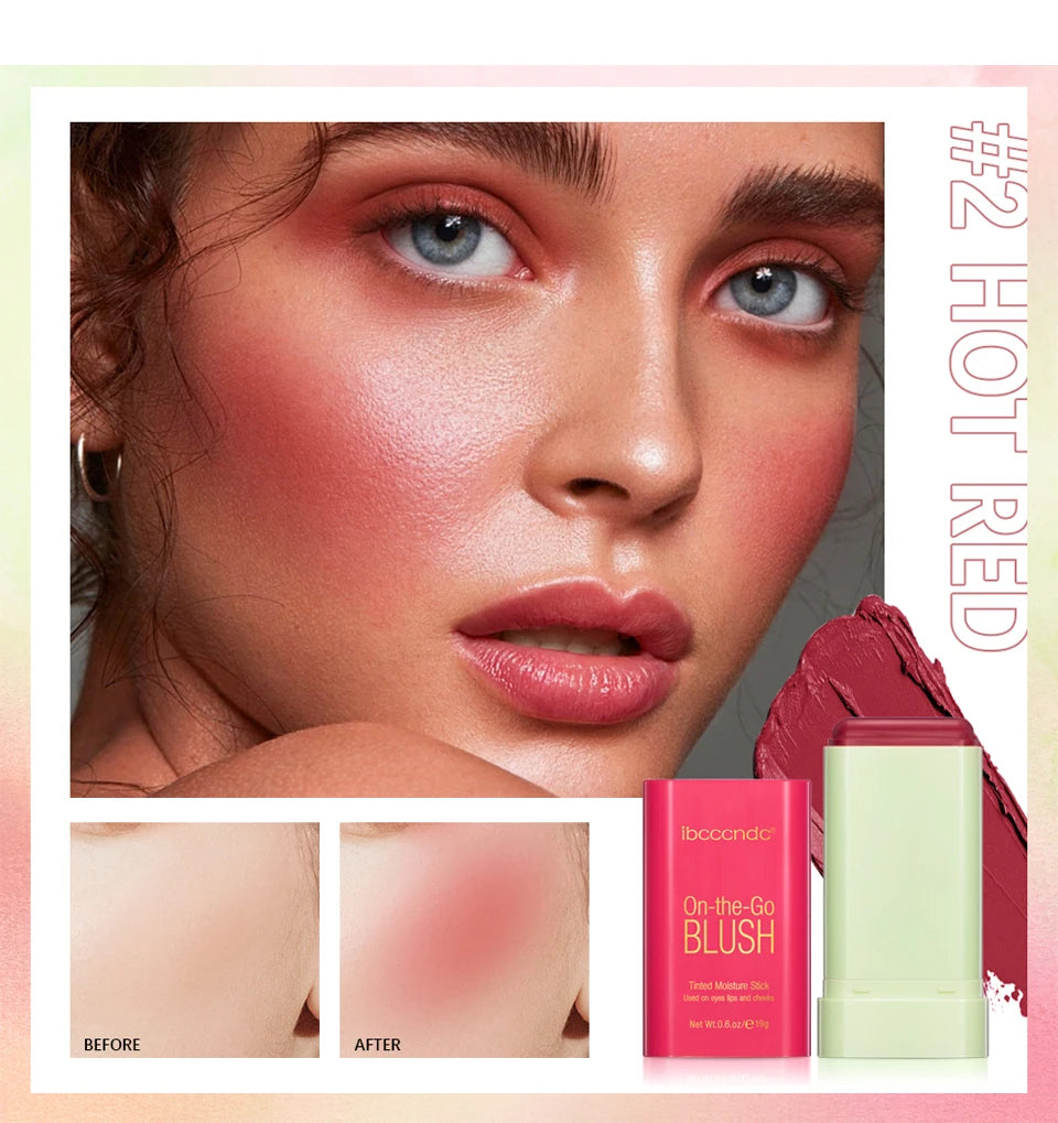 Tidesmit multi-functional blush stick cream rouge with high color rendering and waterproof brightening formula
