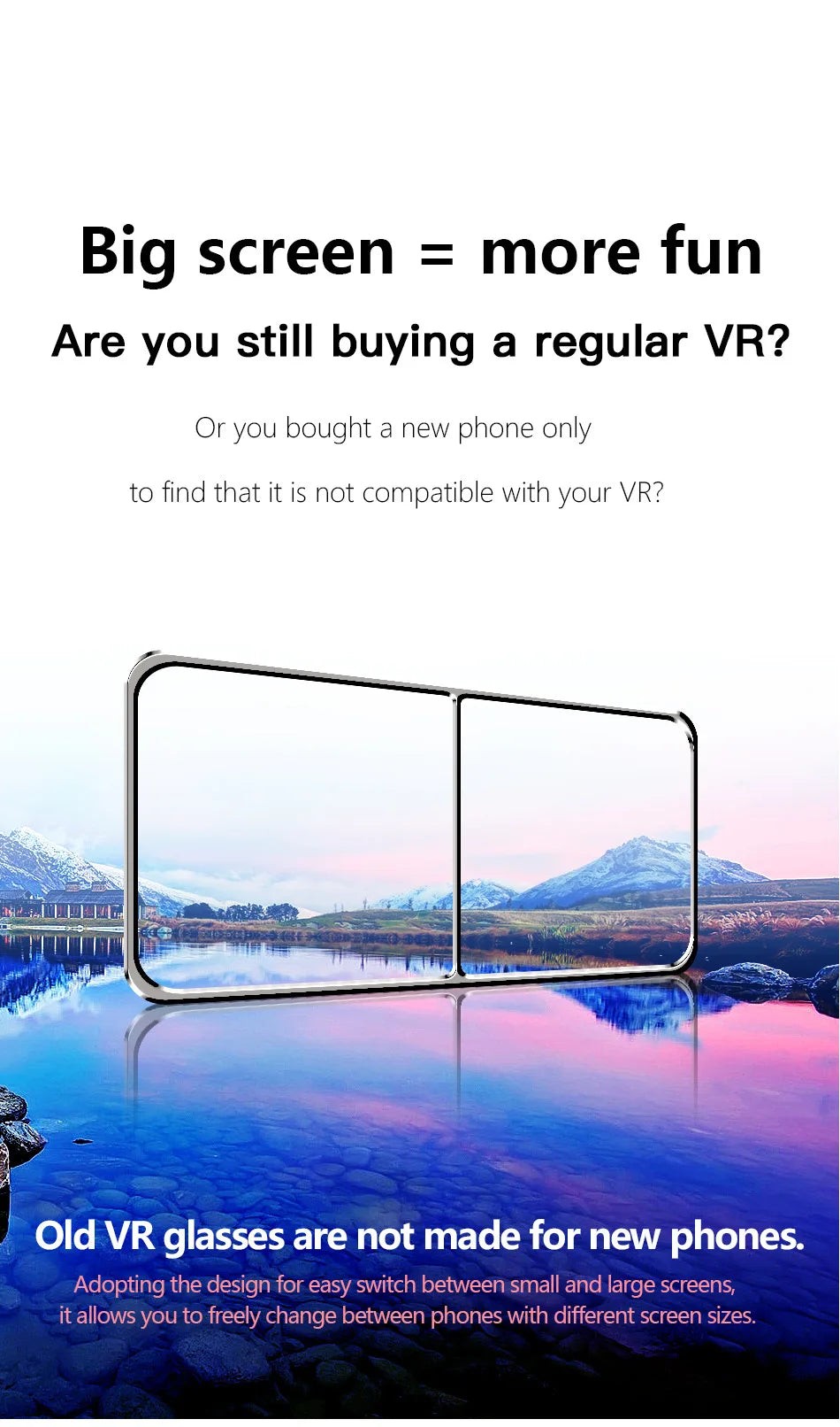 VR Headset for Smartphones - Immersive Wide Angle Smart Glasses Tidesmit