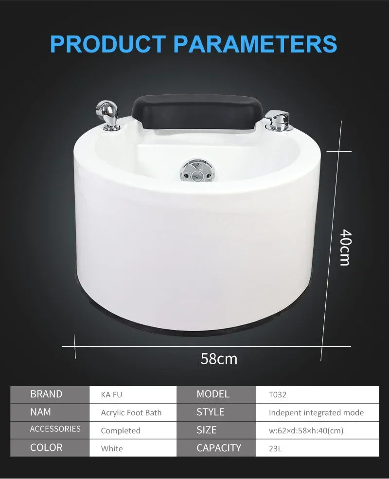 Electric Pedicure Basin with Massage Jets - 220V/110V Pro Model Massage Chairs Tidesmit