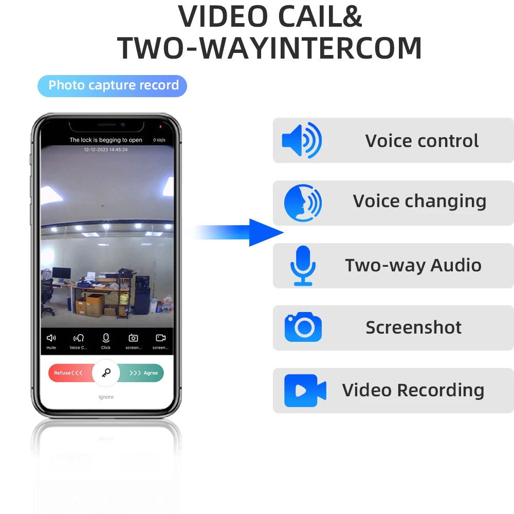 RAYKUBE DF14 Tuya WiFi 3D Face Recognition Digital Fingerprint Lock With Two-way Audio WiFi Camera Video Call APP Remote Unlock