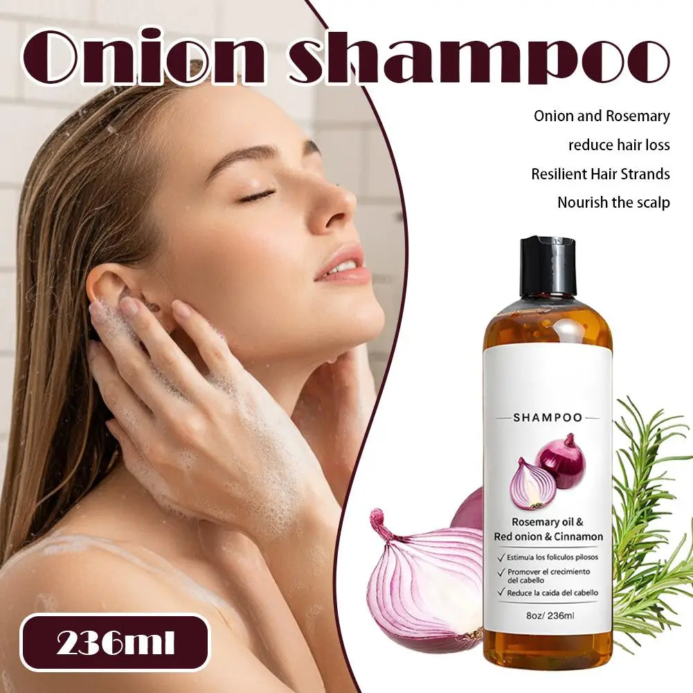 236ML 1/2PCS Rosemary Red Onion Shampoo Anti Hair Loss Promote Thicker Stronger excalvo Shampoo Hair Product Hair Care