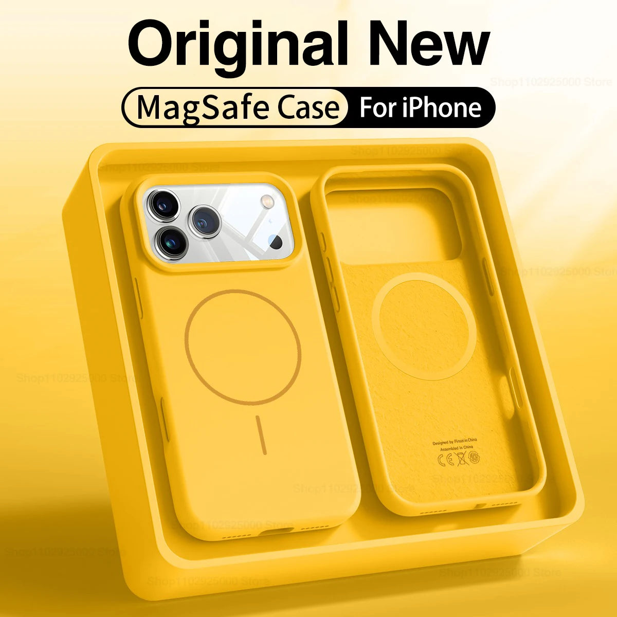 Magnetic Liquid Silicone Case for iPhone 16 Plus - Shock-Absorbing Cover Yellow China Mainland Tidesmit