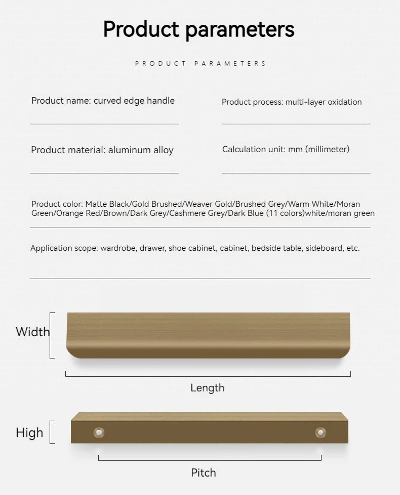 Invisible Wardrobe Handle Minimalist Modern Minimalist Cabinet Door Drawer Cashmere Gray Cabinet Furniture Hardware Small Handle