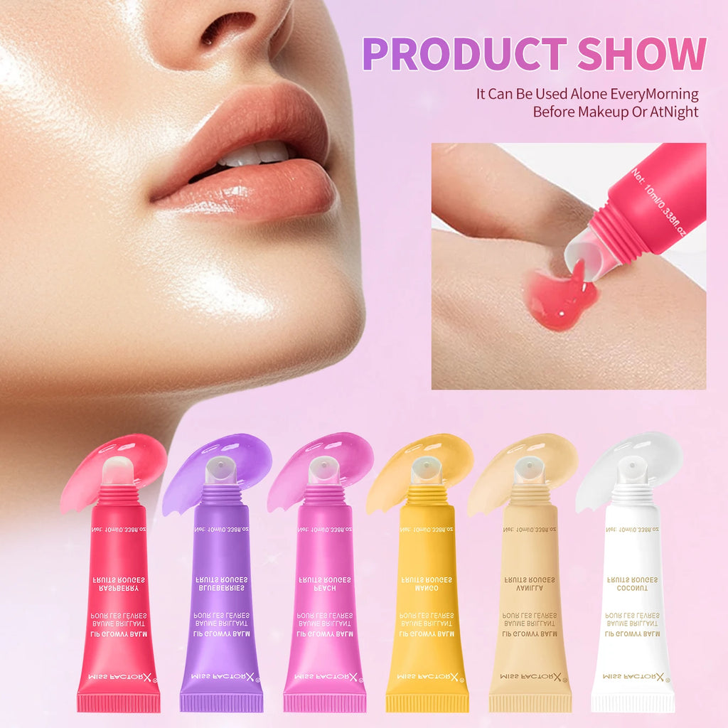 Fruit Flavored Lip Oil Set – 6-Piece Hydrating Lip Care Treatment Lip Care Tidesmit